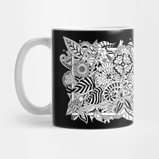 Zentangle floral square Mug